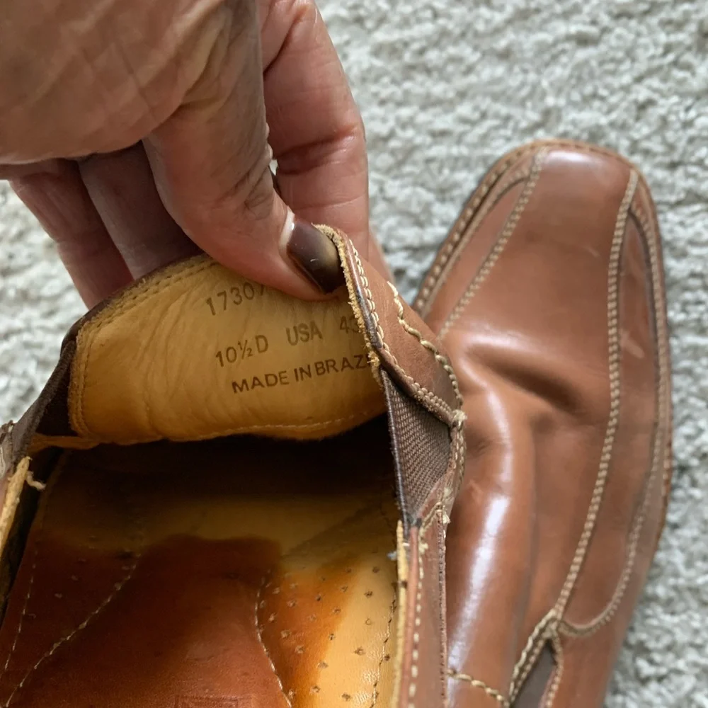 Sandro Brown Leather Slip-On Loafers Pre-loved Shors.